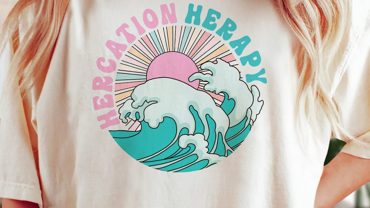 Hercation pink sun T-shirt design